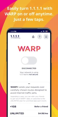 1.1.1.1 + WARP: Safer Internet - скриншот 4