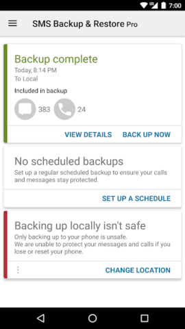 SMS Backup & Restore Pro - скриншот 3