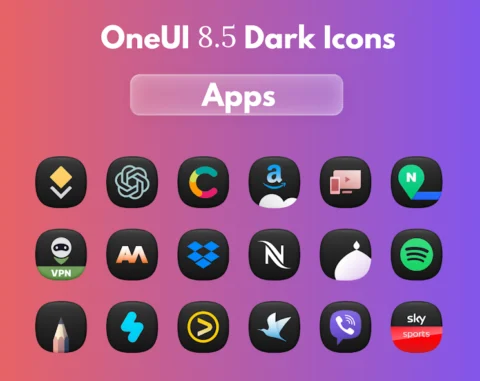 OneUi 8.5 Dark Icons - скриншот 4
