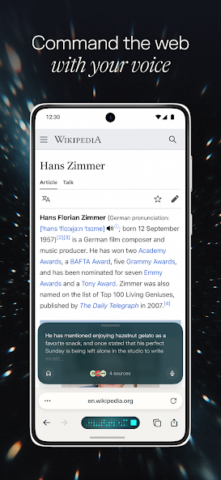 Comet: AI Browser & Assistant - скриншот 1